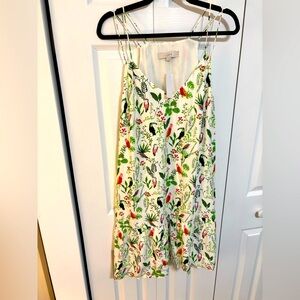 Tropical Theme Print Strappy Mini Dress LOFT